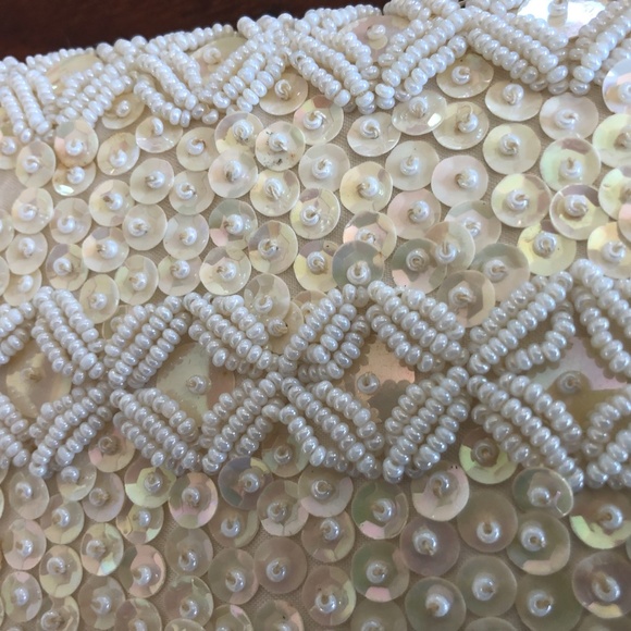 Vintage beaded and sequined envelope clutch purse - Picture 5 of 5